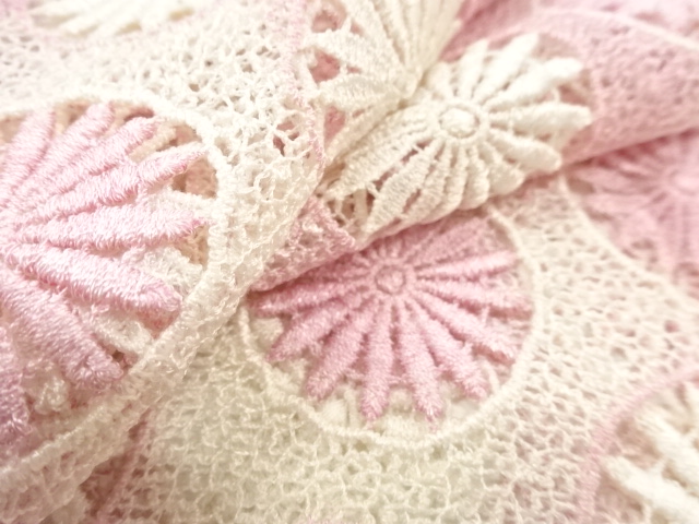  レース花模様ショール